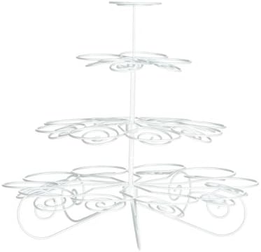 White Wire Cupcake Design 4 Tier Cake Stand With 23 Cups Capacity