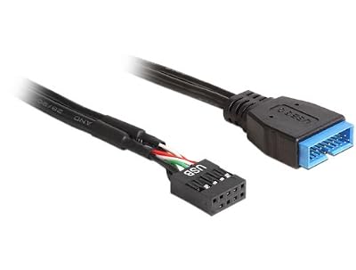 DeLOCK 83281 Adaptateur et connecteur de câbles USB 3.0 USB 2.0 Noir - Adaptateurs et connecteurs de câbles (USB 3.0, USB 2.0, Male Connector/Female Connector, 0,3 m, Noir)