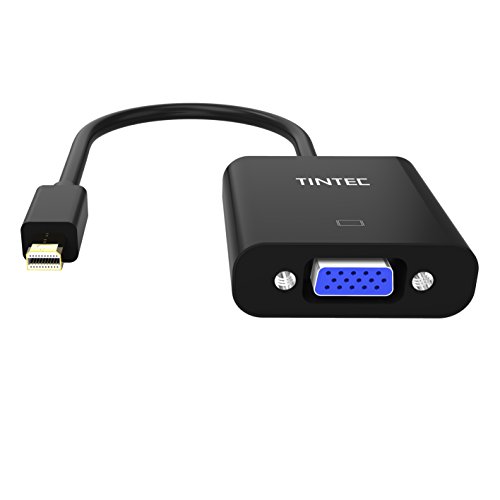 Mini DP auf VGA, Tintec Vergoldete 1080P Mini Displayport auf zu VGA Adapter Konverter Kabel Stecker Cable – Schwarz - 6