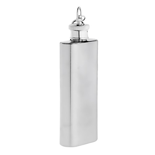 MagiDeal Mini tragbar Flachmann Schlüselanhänger Edelstahl Bar Accessoires Schnapsflasche – 56ml - 5