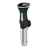 precision cooker DISEÑO INTUTINO: Hompo Sous Vide es alimentado por electricidad y es completamente silencioso. Es portátil para uso con una sola mano y tiene un panel de control digital inteligente para un fácil ajuste de tiempo y temperatura. Además, el circulador térmico de inmersión tiene protección para el sobrecalentamiento y bajo nivel de agua para situaciones inesperadas.