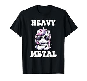 Lindo unicornio kawaii heavy metal