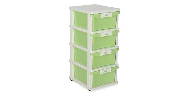 Nilkamal Chester 24 Plastic Storage Drawer Cabinet Colour Green