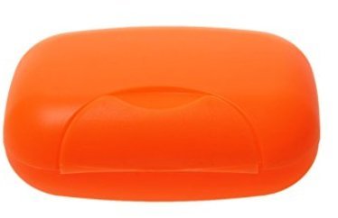 Lyuboov, 1 articolo porta saponetta per viaggi all'aperto e da utilizzare in casa, plastica, arancione, 12 * 8 * 4,5 cm