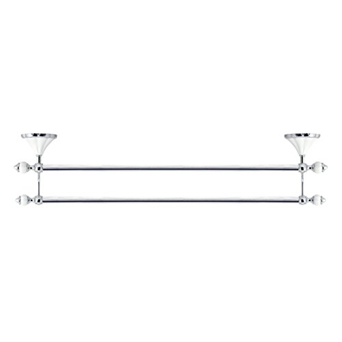modona 61 cm Doppel-Handtuchstange – weiß Porzellan & Chrom poliert – Flora Serie – 5 Jahr Vorteil - 4