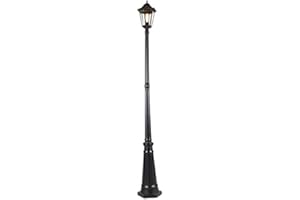 Qazqa Clásico/Antiguo Farol de exterior clásico negro 200 cm IP44 - Havana Vidrio/Aluminio Alargada Adecuado para LED Max. 1 x 60 Watt