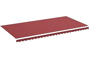 vidaXL Tissu de Remplacement pour Auvent Toile d'Auvent Tissu de Rechange pour Store Banne de Jardin Patio Terrasse Extérieur Bordeaux Rouge 6x3 m