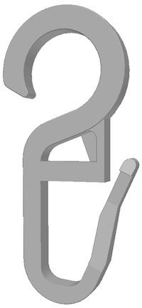 100 x Faltenhaken/ Gardinenhaken m. 10 mm Öse, glasklar 840-10