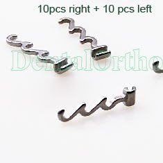 Lot of 20 pcs, smileortho® Spiral Crimpable Hook, 10 x 10 x Right + Left, Dental Orthodontic Orthodontist Dentist