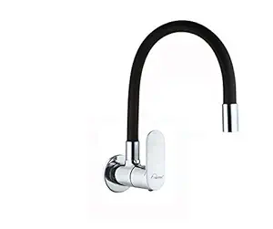 Aquieen Wall Mounted Sink Cock with Flexible Spout (Black - Shower) (Black)