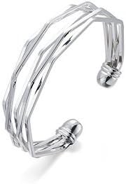 Suzies Jewellery Silver Twisted wire Statement Bracelet Bangle Cuff