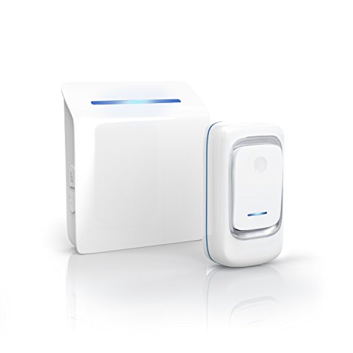 Preisvergleich Produktbild CSL – kabellose Türklingel / Funktürklingel / Haustürklingel / Wireless Digital Door Bell / 1 x Sender / 1 x Empfänger / 36 wählbare Melodien / Klingeltöne / vier Lautstärkestufen / IP44 (spritzwassergeschützt) / weiß