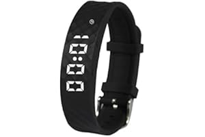Black Pivotell Vibratime: Vibrating Pill Reminder Alarm Watch - with up to 12 Daily Alarms - Rechargable (USB Charger Included)