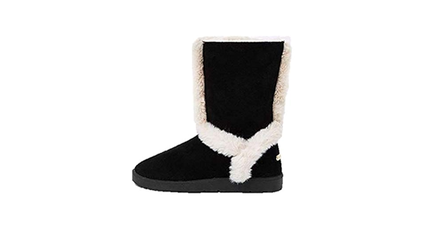 river island black suede faux fur lined boots