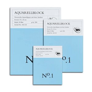 Malzeit Aquarellblock No.1, 20 Blatt, 200 g fein, 30 x 40 cm