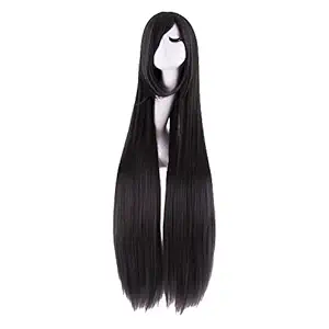 Elegant Hairs Anime Costume Long Straight Cosplay Wig Party Synthetic Wig for Women(Black,39)