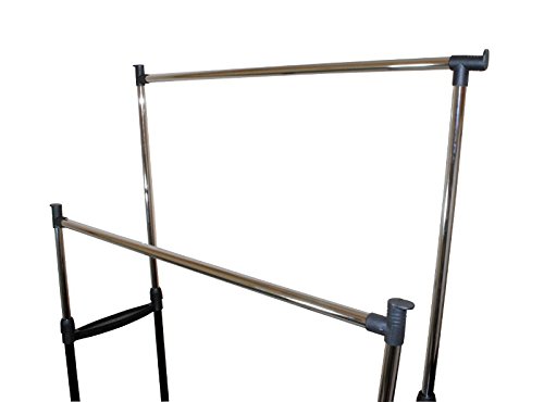 Garderobenständer Kleiderständer Ständer 2 Stangen + Rollen Verstellbar Neu #398 - 3