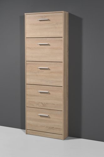 Germania 3604-156 Schuhschrank mit 5 Klappen, in Sonoma-Eiche-Nachbildung, 58 x 169 x 17 cm (BxHxT) - 2