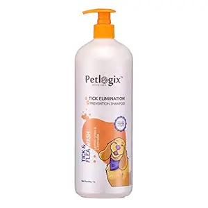 Petlogix Natural Tick & Flea Wash Shampoo Infused with Citronella & Lemongrass Anti Itch Coat Cleanser for Pet Dogs & Cats Mineral Oil, SLS & Paraben Free, 1L