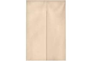 Hiseng Noren Cortina de Puerta Estilo Japonés de Algodón y Lino, con Diseño Simple de Color Sólido, Cortina para Decoración del Cocina Cafe Dormitorio Hogar, Multicolor (85x180cm,Beige)