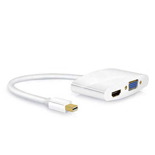 Uplink – Mini DisplayPort zu VGA / HDMI-Adapter (Konverter) | 2in1 Videoadapter | PC + MAC | HDTV / 1080p (Full HD) | vergoldete Kontakte | Hochglanz - 2
