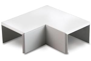 CEW COLCHESTER ELECTRICAL WHOLESALE LTD 16mm x 25mm PVC White Electrical Cable Cover Mini Trunking Conduit Wire Tidy Self Adhesive + Bends (1 x 16mm x 25mm Flat Bend Only)