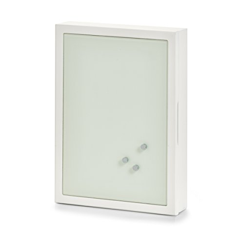 Zeller Schlüssel-/Memo-Box, MDF/Glas Memoboard Marmor, weiß, 22 x 5 x 30 cm