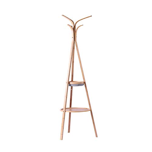 cmxdz Two-layer Multi-function Rack Modern Minimalist Coat Rack Floor Bamboo Group Device Rack Mobile Hanging Rack Creative (45 * 177cm)