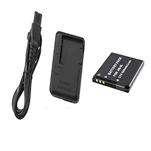 IJJA Combo for NB-8L Camera Battery Charger with Rechargeable Camera Battery Pack and Power Cable Compatible with Canon Camera