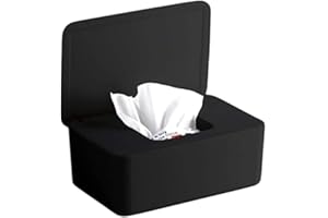 XiXiRan Feuchttücher Box Baby, Toilettenpapier Box Feucht mit Deckel, für Trockene und Nasse Seidenpapier, Serviettenboxen, für Zuhause und Büro (Schwarz)