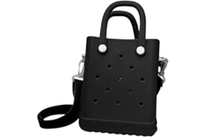 GENERIC Waterproof Washable Sandproof Beach Cross-body Bag for Women Girls,Mini Rubber EVA Beach Bag with Holes, Cute DIY Outdoor Sports Handbag, for Beach Pool Gym Sports Shopping