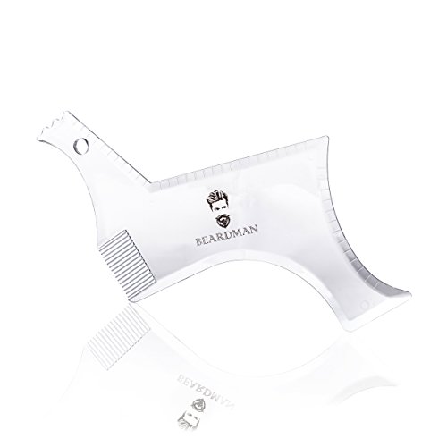 Transparente Bartschablone von Beardman - Innovatives 2017er Modell - Hochwertige Rasierhilfe inklusive deutscher Anleitung (als PDF - Anhang)