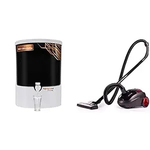 Eureka Forbes Aquaguard Marvel 8L Ro+Uv E-Boiling+Mtds With Active Copper Water Purifier (White & Black) & Eureka Forbes Trendy Zip 1000-Watt Vacuum Cleaner (Black/Red)