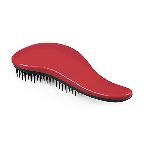ELFINA Detangling Hair Brush Detangler Amazing Massage Hair Comb, Use in Dry and Wet Hair-for Women, Girls, Men, Boys - Red