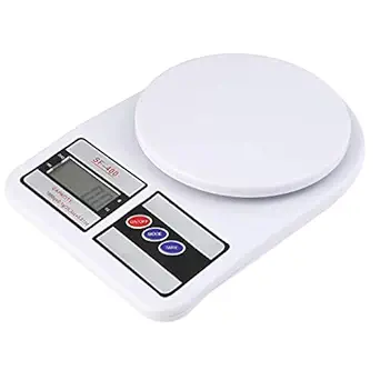 DHAMEE Multipurpose Portable Electronic Digital 10 Kg Kitchen Weight Scale Machine Measure for Measuring Fruits, Spice, Food and Vegetable (White Color)