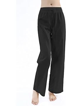 Damen Leinenhose Drawstring Bequeme Casual Hose mit breitem Elastikband