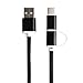 Price comparison product image Kalttoy 2-In-1 USB 2.0 Male To USB 3.1 Type C/Micro USB Weave Data Fast Charging Cable (black)