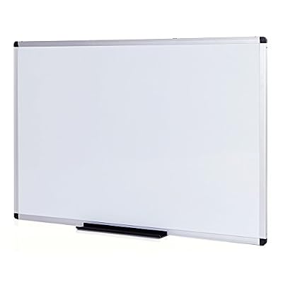 VIZ-PRO Tableau Blanc | surface laquée aimantée | cadre en aluminium, 110 x 75 cm