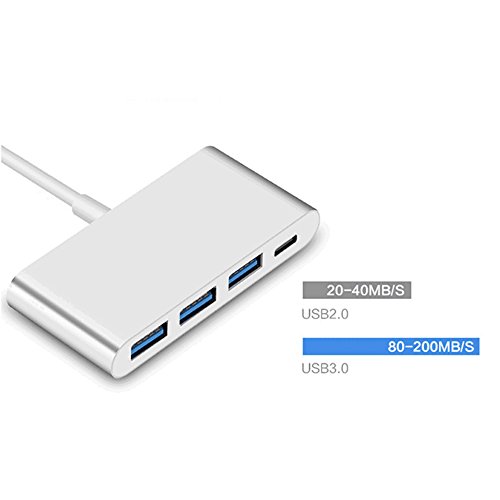 ABCTen USB3.1 Typ C Multiport Konverter zu 3-Port USB 3.0 mit Ladegerät-Adapter Hub Für Apple MacBook 12 „/ Neues MacBook Pro 13“ / ChromeBook Pixel - 2