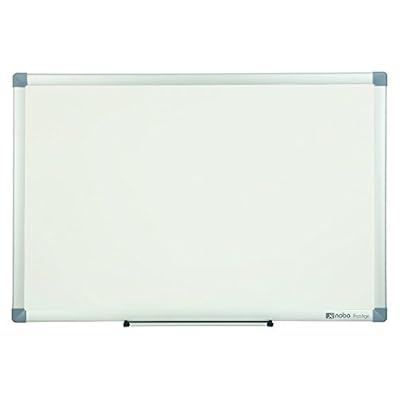 Nobo Prestige Tableau Blanc Magnétique Émaillé et Effaçable à Sec, 900 x 600 mm, Cadre en Aluminium, Marqueur, Aimants et Kit de Montage Inclus, Blanc, 1905220