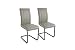 Produktbild CAVADORE Schwingstuhl 2-er Set LILLY / 2x Esszimmerstühle in modernem Design / Bezug Kunstleder in Hellgrau / Gestell Metall dunkelgrau pulverbeschichtet / 43 x 99 x 56cm (B x H x T)