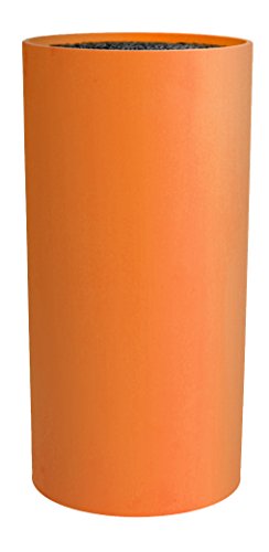 Messerblock rund mit flexiblem Borsteneinsatz auch im Set mit 2 Messern in Grün, Farbe Edelstahl, Orange, Blau, Grün (Orange) - 2