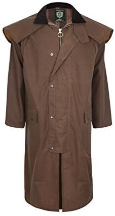 Stockman Unisex Premium Quality Lined Waxed Cape Long Raincoat Made in UK