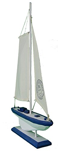 Deko Segelschiff / Boot, Modellschiff, Badezimmerdekoration, Kinderzimmerdekoration – blau/weiss - 3