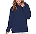 Produktbild Swallowuk Hoodies Damen Freizeit Langarm Tops Kapuzenpullover Sweater Blouse Jungen Mode Plüsch Oberteile Sweatshirt Langarm Pullover (XXL, Blau)