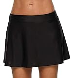 Einfarbiger Badeanzug mit Rock und Saum, weich, leicht und atmungsaktiv