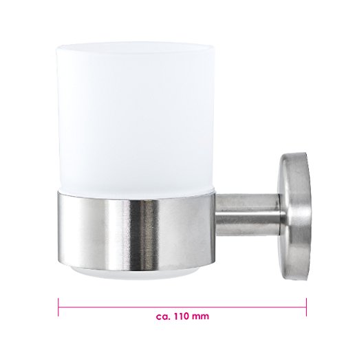 bremermann® Bad-Serie PIAZZA – Doppel-Wandhalter aus Edelstahl mit 2 Glasbechern - 3