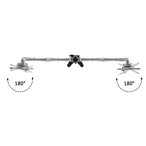 PureMounts PM-STYLE-DM-23D Schreibtisch Halterung für 2 Monitore bis 71cm (28 Zoll), schwenkbar, neigbar, drehbar VESA 100, Armlänge: 2x32cm - 4