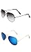 SHEOMY COMBO OF STYLISH BLACK WHITE AVIATOR AND GOLDEN BLUE AVIATOR SUNGLASSES WITH 2 BOX - Free Delivery RS.299.00