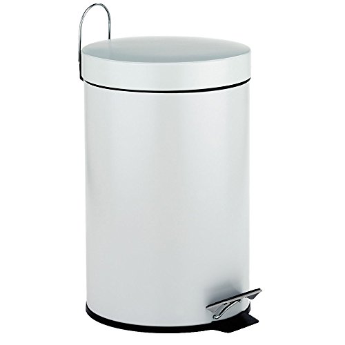 Kela 18160 Kosmetikeimer "Linda" 3 L aus Metall, weiß, 17 x 17 x 26 cm